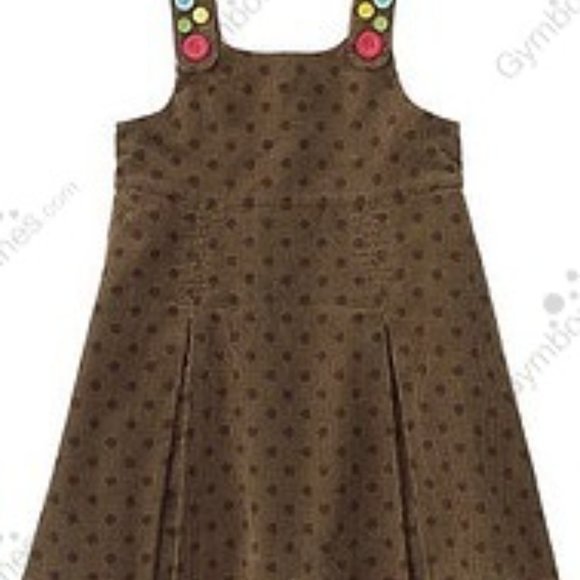 NWT Gymboree Girl Dot Corduroy Jumper Dress & Button Corduroy Pageboy Hat 10 - Picture 2 of 4